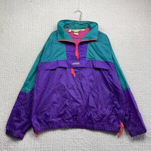 Vintage Columbia Radial Sleeve Neon Color Purple Jacket Windbreaker Men's Size L